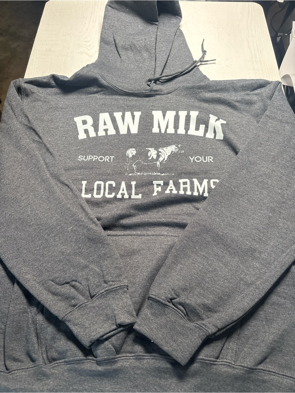 Gildan Gray RAW MILK Local Farms Hoodie
